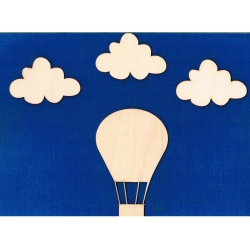 Balon 12,5x8cm  + 3 chmurki  8x5cm